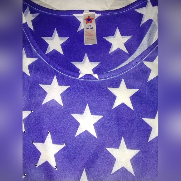 red white and blue American flag sleeveless tank size XL ***NWT*** - Picture 2 of 4